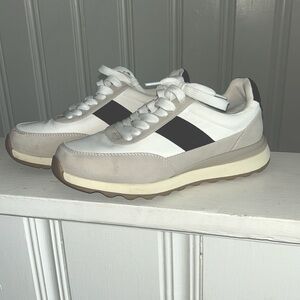 Dolce Vita White Gray Sneakers with Black Accent
